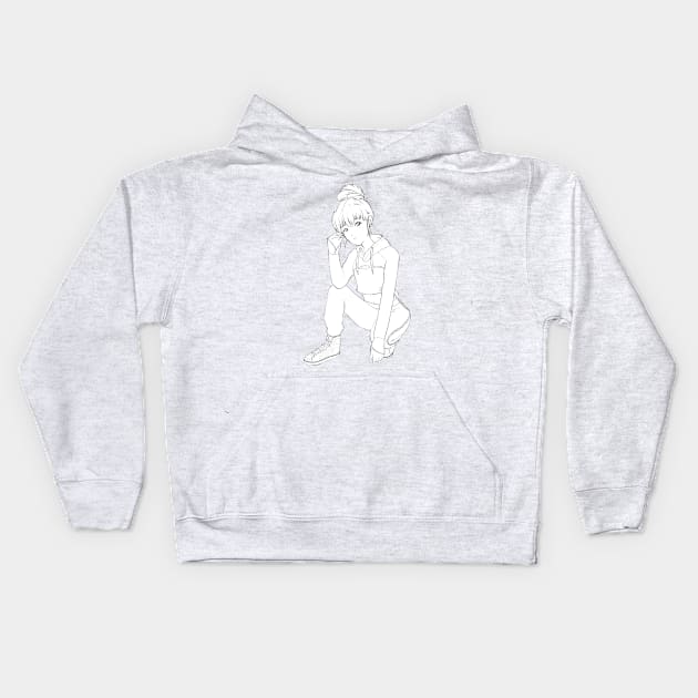 Manga gym babe Kids Hoodie by Mellerz